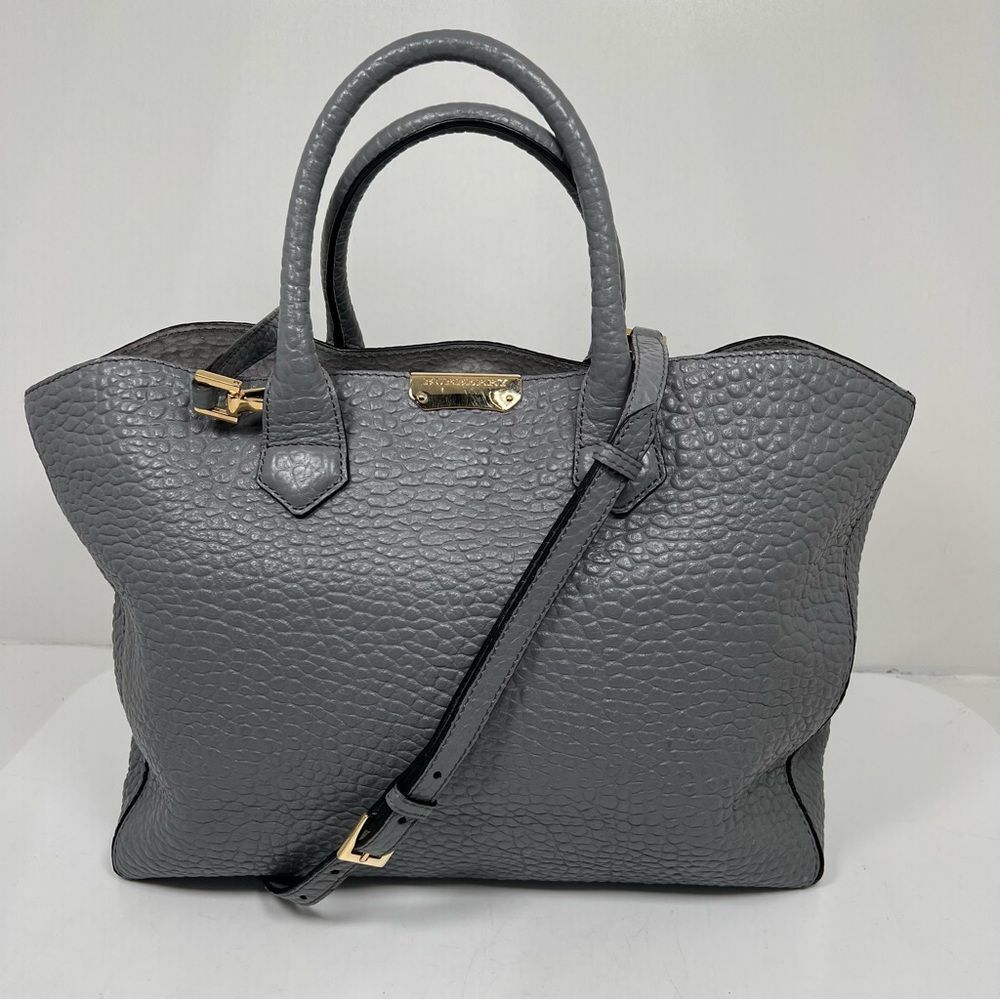 Burberry Pebbled Leather Tote Bag - Dewsburry Color